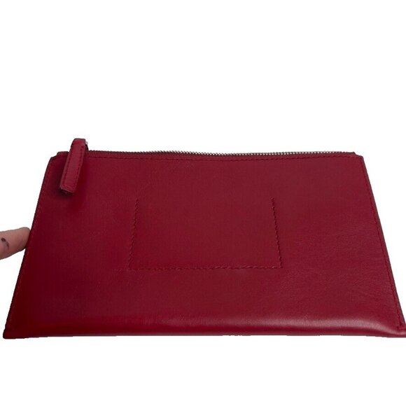 Madewell $68 The Pouch Clutch in Leather Bright Ember NT069 - Picture 4 of 6